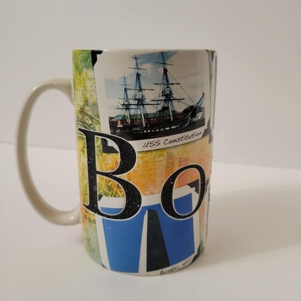 3D Boston Photo Collage Coffee Mug 5" Tall Oversized Americaware 2009